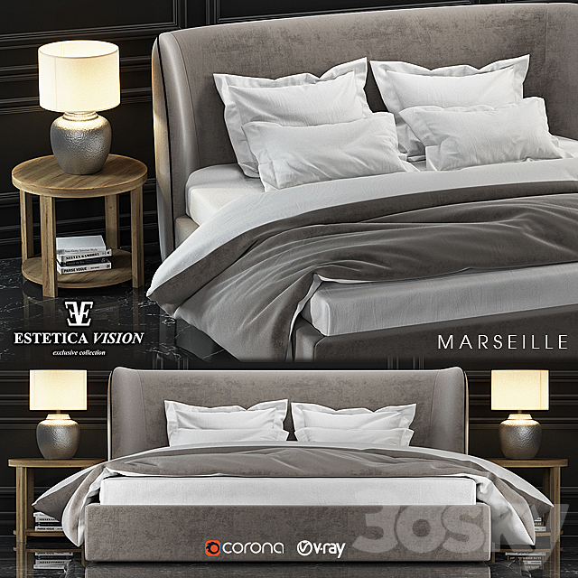 Bed Marseille 3DSMax File - thumbnail 1