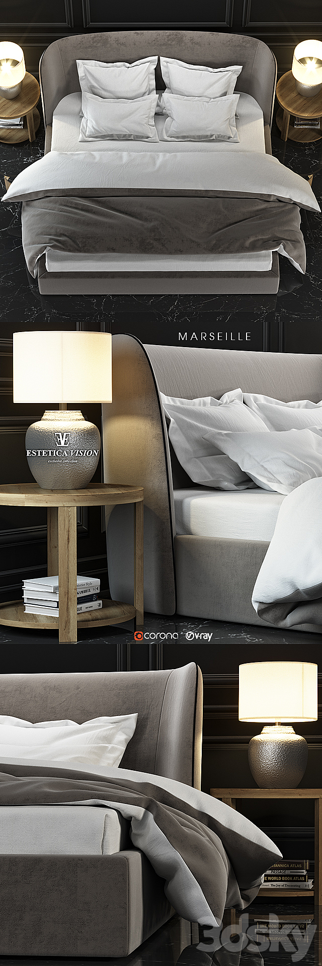 Bed Marseille 3DSMax File - thumbnail 2