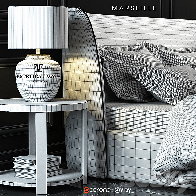 Bed Marseille 3DSMax File - thumbnail 3