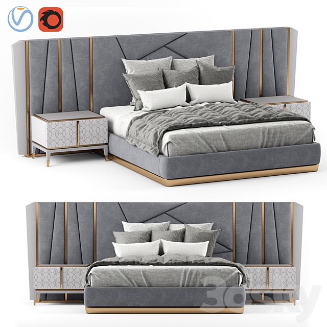 Bed MASCARI Valderamobili 3DS Max Model - thumbnail 1