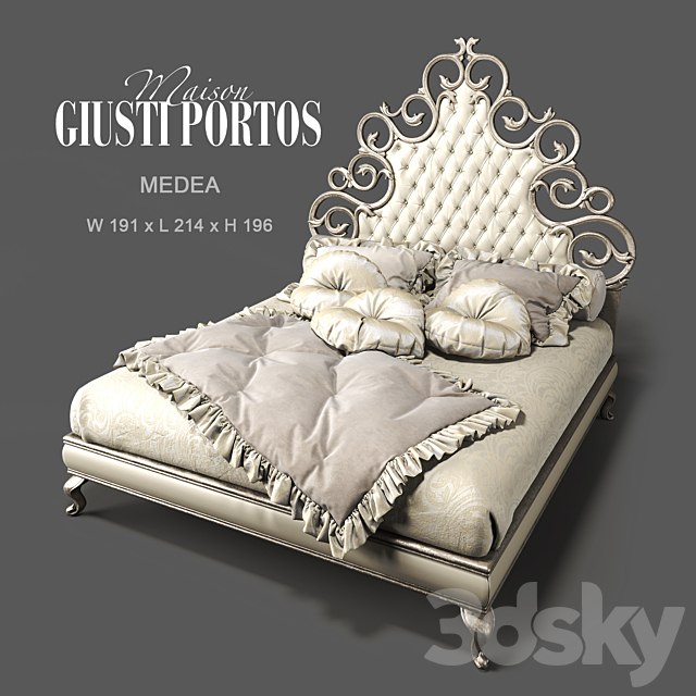 Bed Medea_Giusti Portos 3DSMax File - thumbnail 1