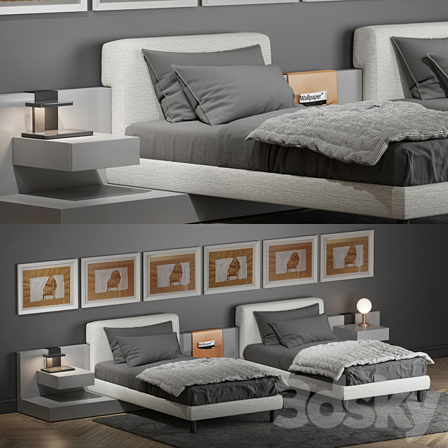 Bed Meridiani Cliff 2 3DSMax File - thumbnail 1