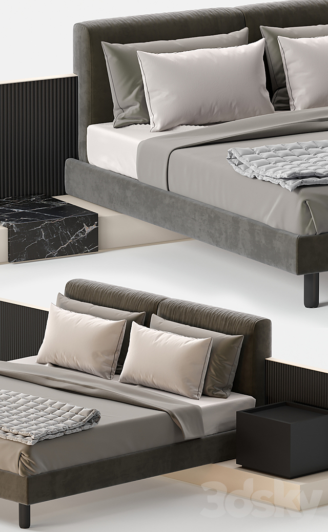 Bed meridiani cliff 3DS Max Model - thumbnail 2