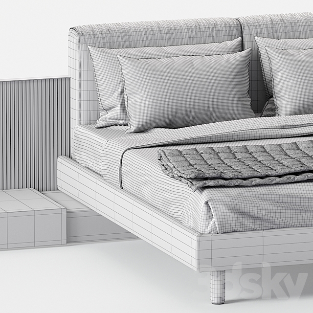 Bed meridiani cliff 3DS Max Model - thumbnail 3