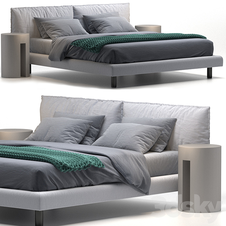 Bed Meridiani Oliver 3DS Max Model - thumbnail 1