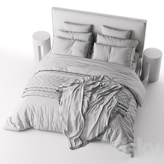 Bed Meridiani Stone Plus 3DSMax File - thumbnail 4