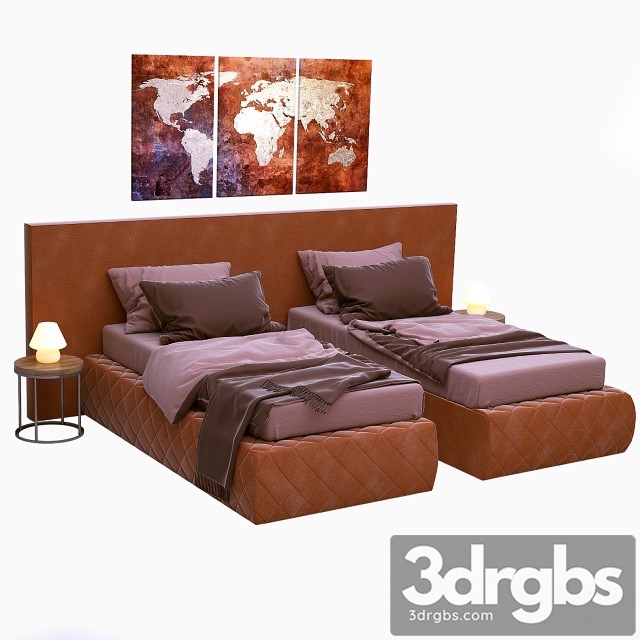 Bed Meridiani Tuyo Low Plain 3dsmax Download - thumbnail 1