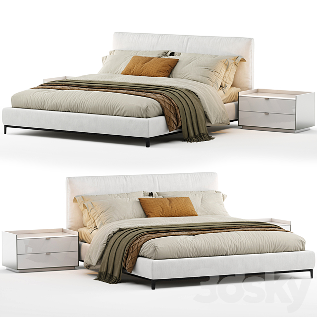 Bed minotti andersen 3DS Max Model - thumbnail 2