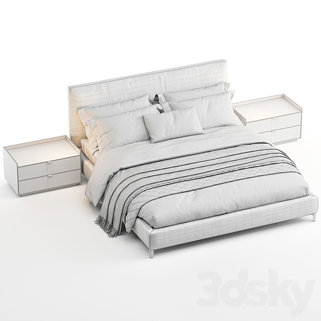 Bed minotti andersen 3DS Max Model - thumbnail 5