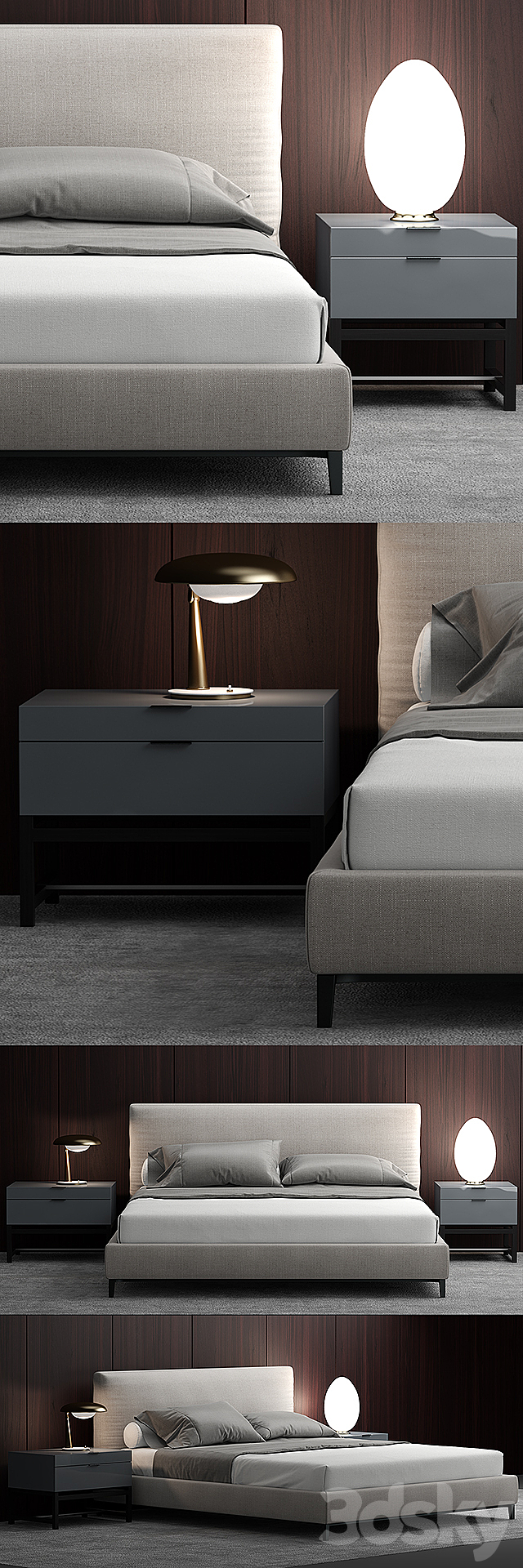 Bed Minotti ANDERSEN BED 3DSMax File - thumbnail 2