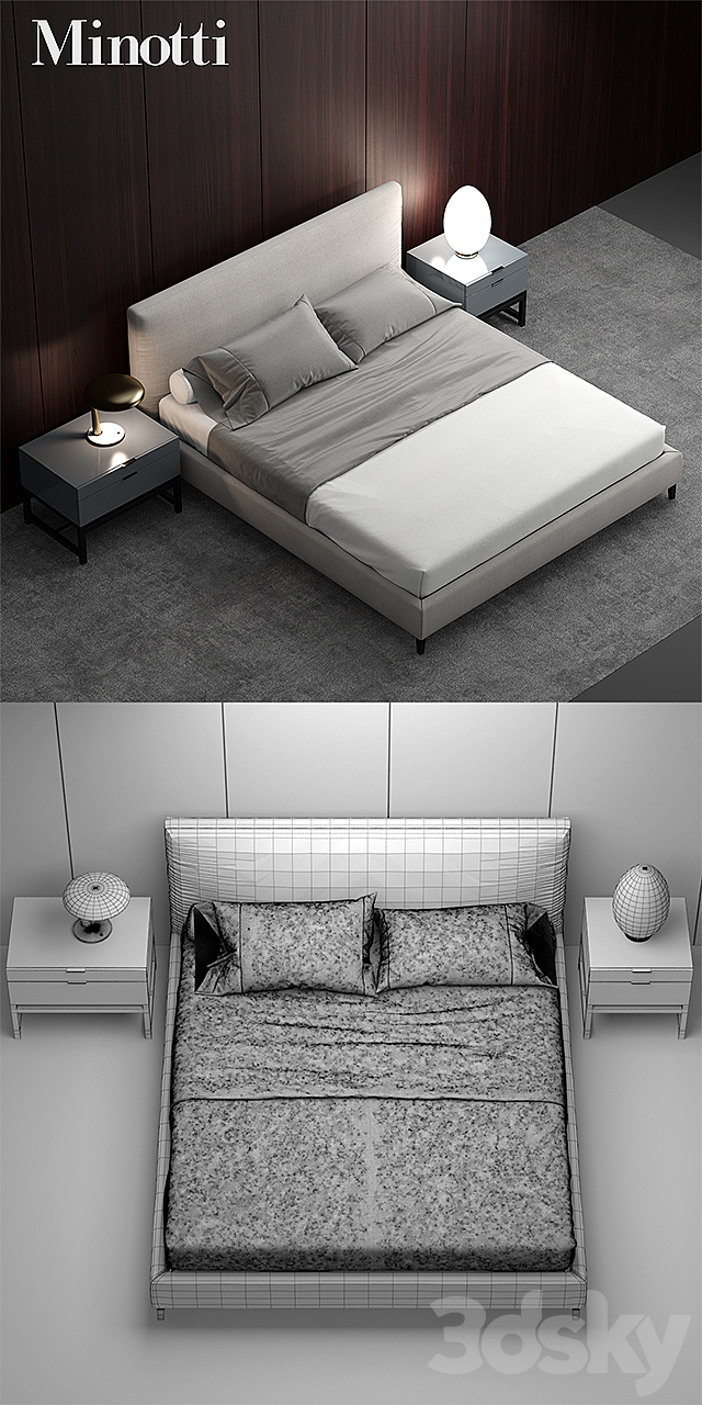 Bed Minotti ANDERSEN BED 3DSMax File - thumbnail 3