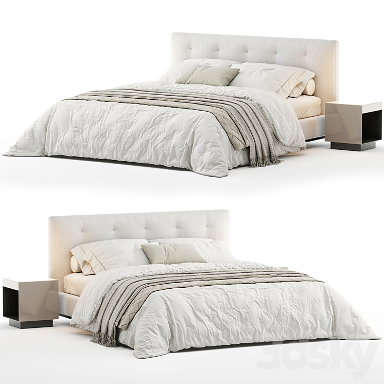 Bed minotti andersen quilt 3DS Max Model - thumbnail 2