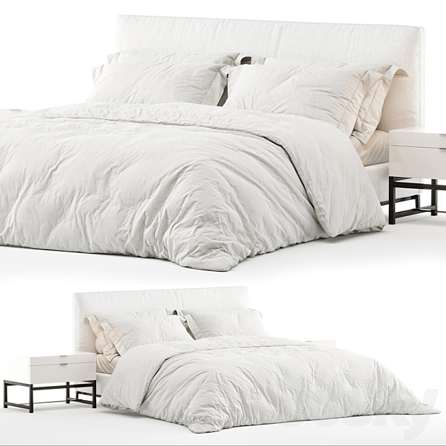 Bed Minotti Andersen (White) 3DSMax File - thumbnail 1