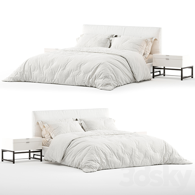 Bed Minotti Andersen (White) 3DSMax File - thumbnail 2