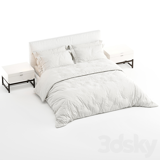 Bed Minotti Andersen (White) 3DSMax File - thumbnail 4