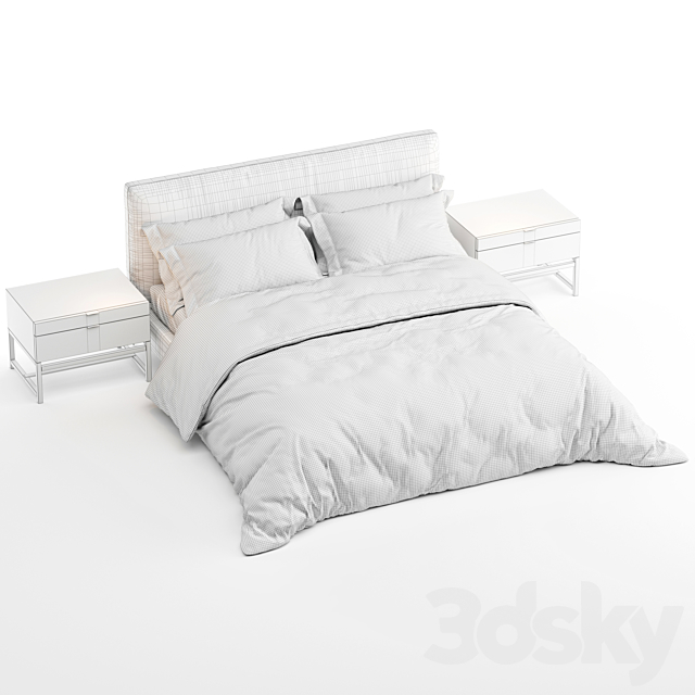 Bed Minotti Andersen (White) 3DSMax File - thumbnail 5