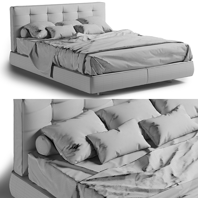 Bed Minotti Bedford Rodolfo Dordoni 3DSMax File - thumbnail 3