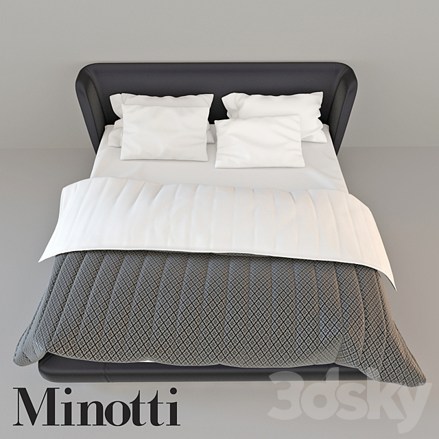 Bed Minotti Creed 3DS Max Model - thumbnail 2