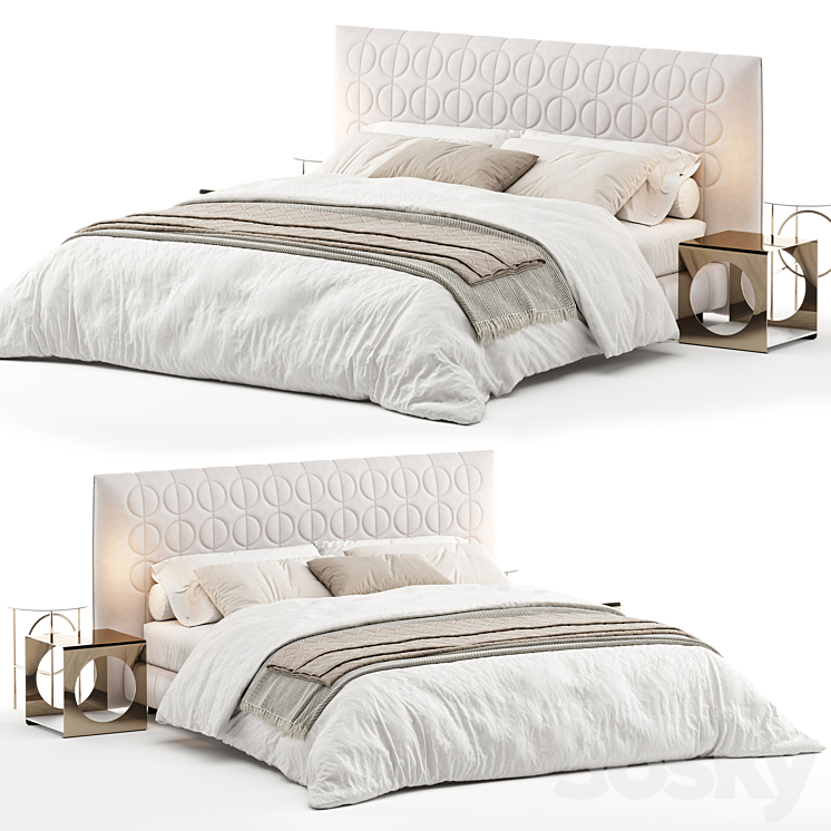 Bed minotti curtis 3DS Max Model - thumbnail 3