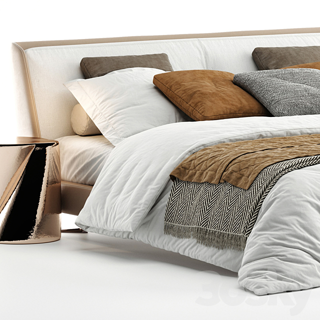 Bed minotti spencer 3DS Max Model - thumbnail 2