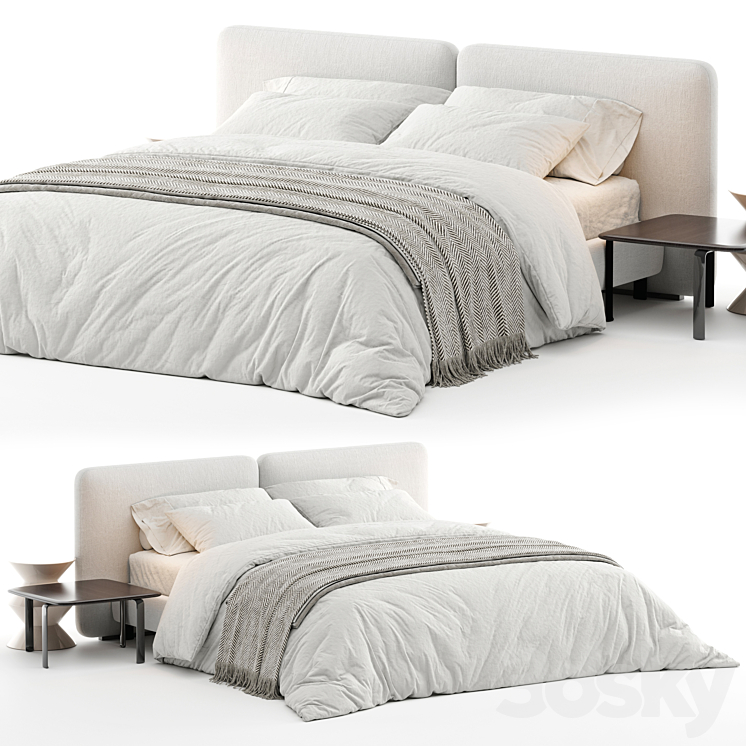 Bed Minotti Tatlin Cover 3DS Max Model - thumbnail 1