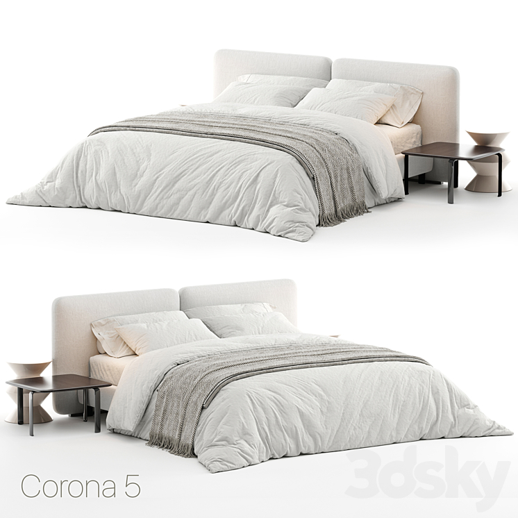 Bed Minotti Tatlin Cover 3DS Max Model - thumbnail 2