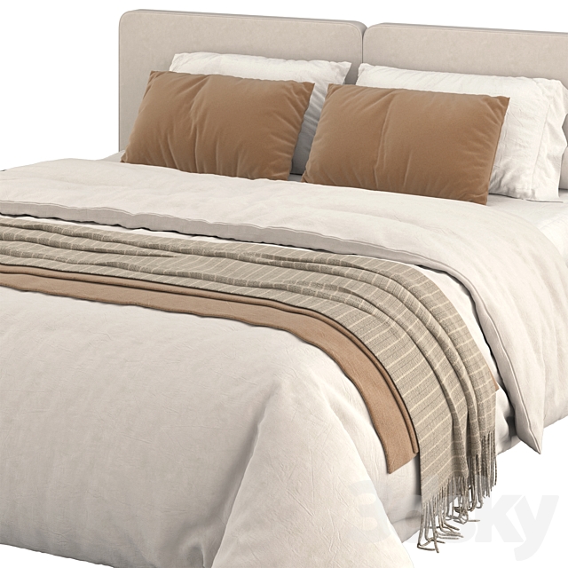 Bed Minotti tatlin cover 3DS Max Model - thumbnail 3