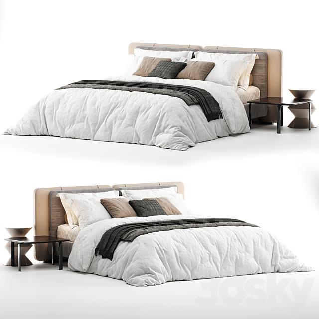 Bed Minotti Tatlin Soft 3DS Max Model - thumbnail 2