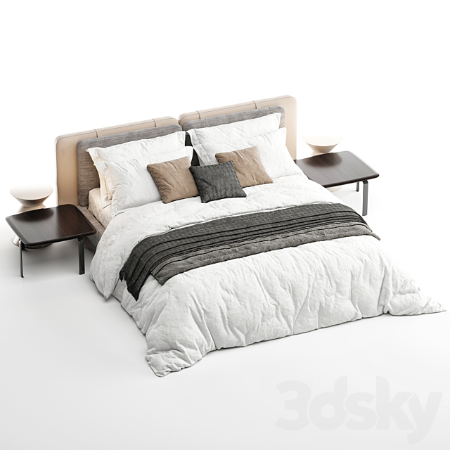 Bed Minotti Tatlin Soft 3DS Max Model - thumbnail 4