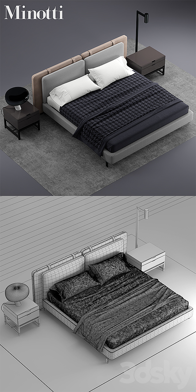 Bed minotti tatlin SOFT 3DSMax File - thumbnail 3