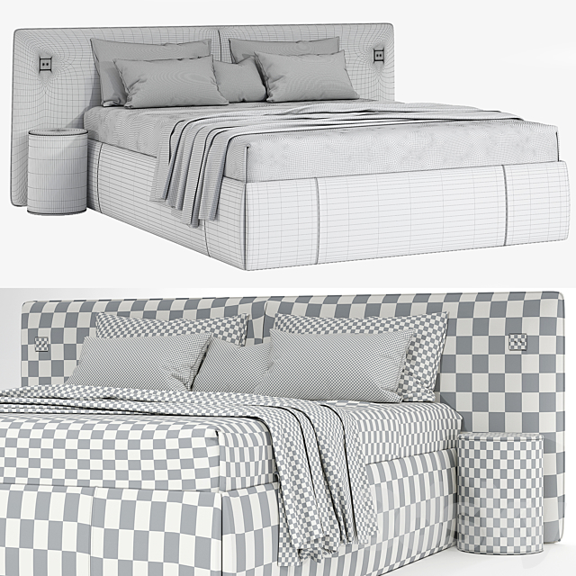 Bed Modern 03 3DSMax File - thumbnail 3