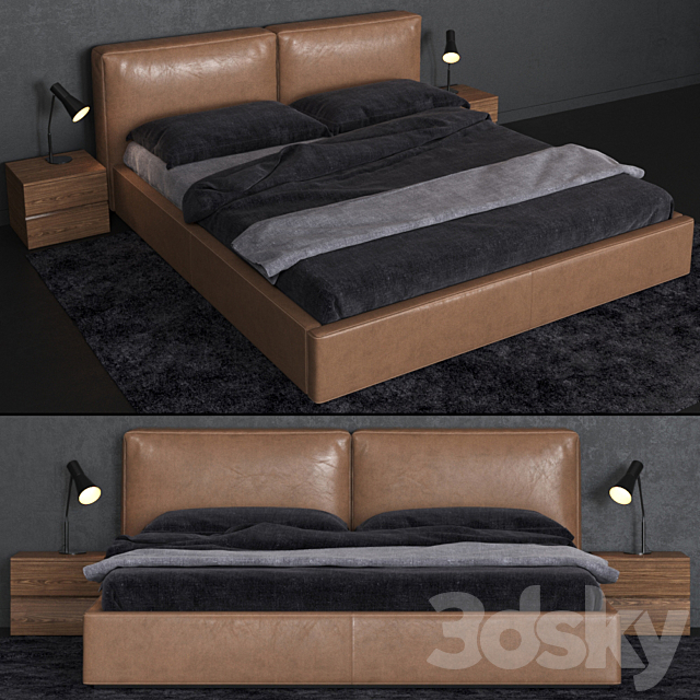 Bed Nicoline Letti SOFT CONTENITORE Matr. 180×200 3DSMax File - thumbnail 2