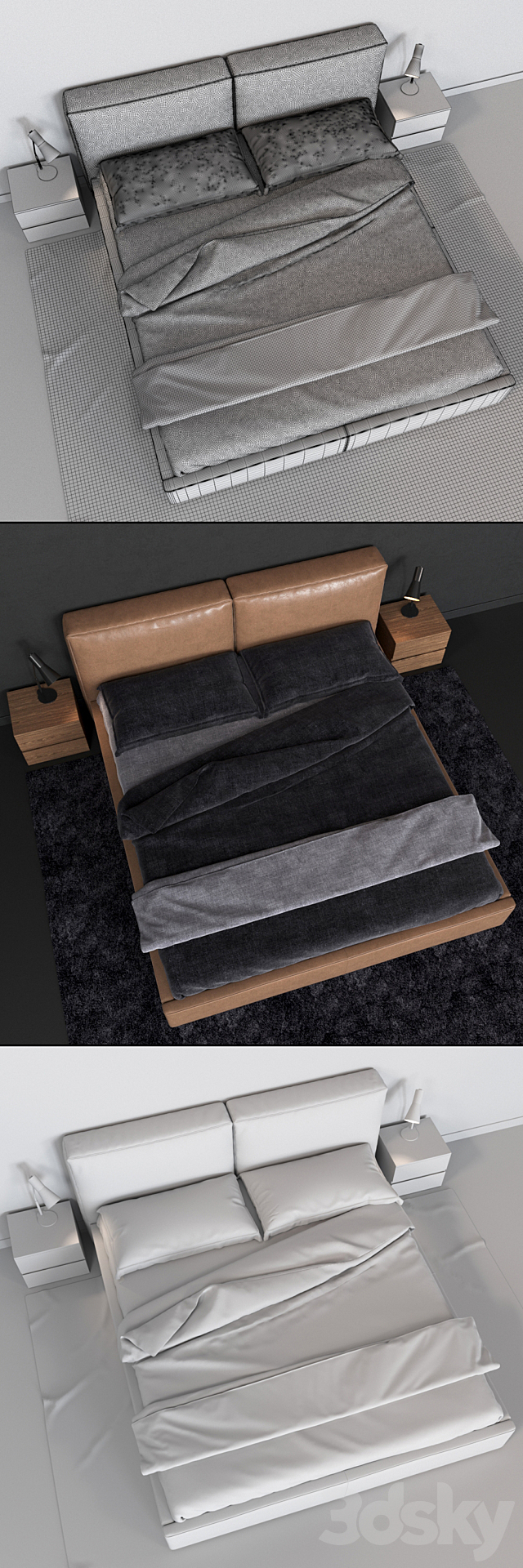 Bed Nicoline Letti SOFT CONTENITORE Matr. 180×200 3DSMax File - thumbnail 3