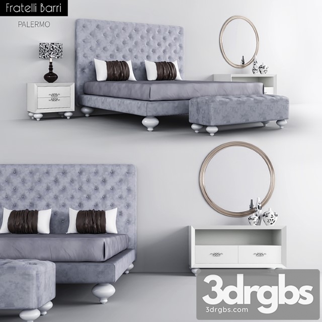 Bed Nightstands Bankette Fratelli Barry Palermo 3dsmax Download - thumbnail 1