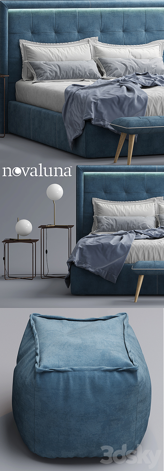 Bed Novaluna PRINCE 3DSMax File - thumbnail 2