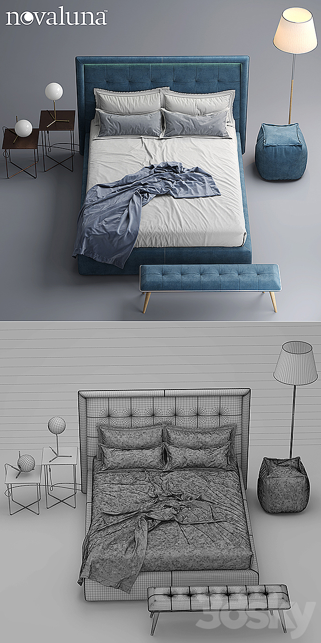 Bed Novaluna PRINCE 3DSMax File - thumbnail 3