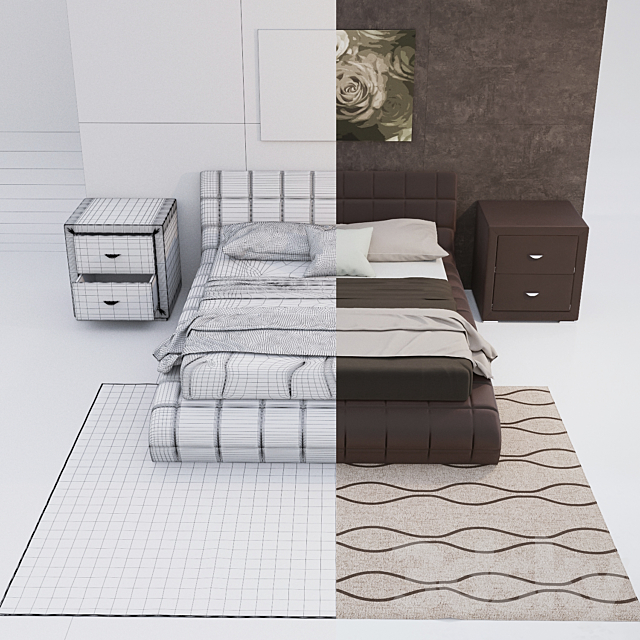 Bed NUVOLA 1. stone ORMA SOFT 2 3DSMax File - thumbnail 2