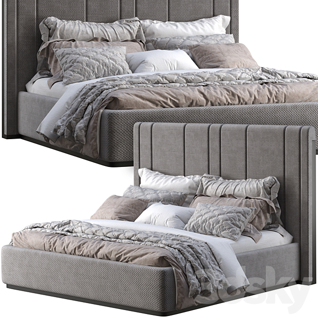 Bed one mebel noir 3DSMax File - thumbnail 1