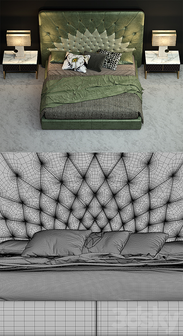 Bed OPERA CONTEMPORARY VERTIGO 3DS Max Model - thumbnail 3