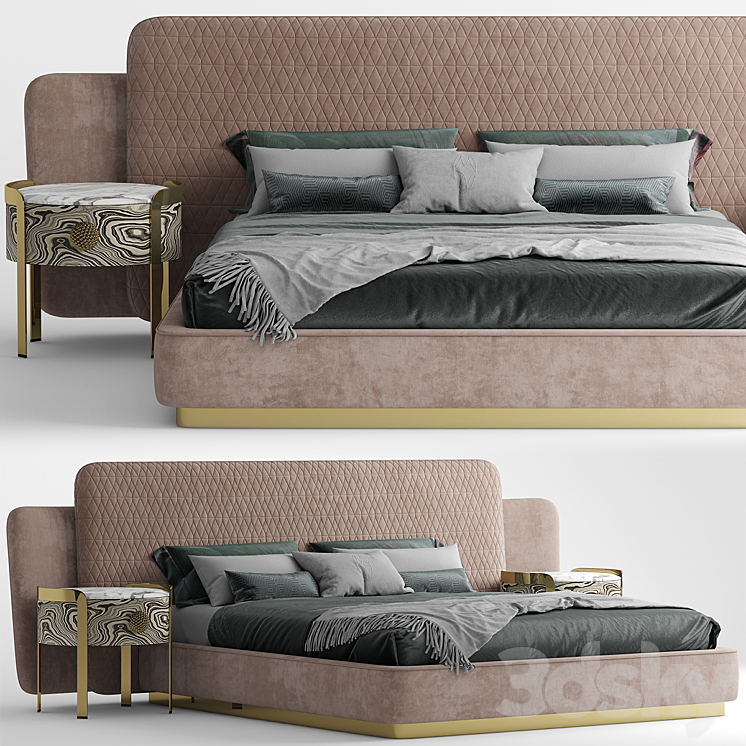 Bed OPERA SHEILA 3DS Max Model - thumbnail 1