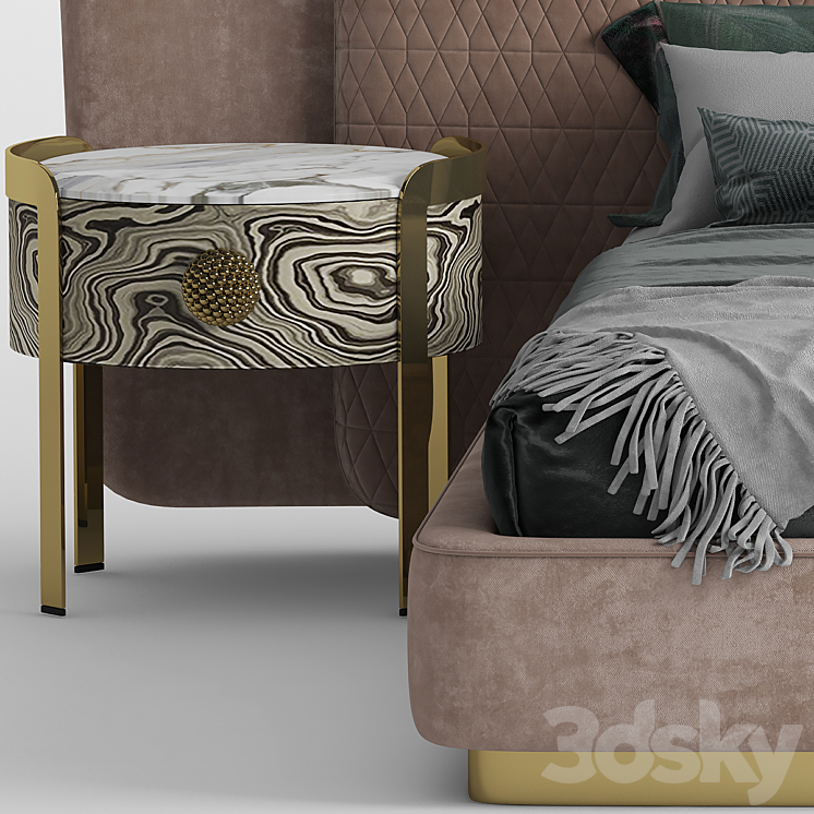 Bed OPERA SHEILA 3DS Max Model - thumbnail 2