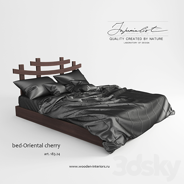 Bed-Oriental cherry 3ds Max - thumbnail 1