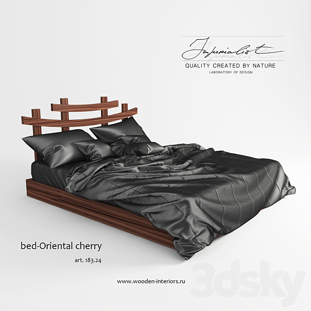 Bed-Oriental cherry 3ds Max - thumbnail 2