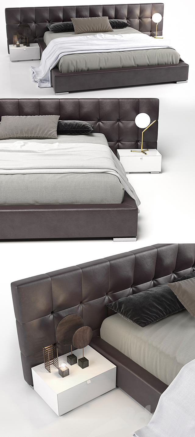 Bed Oscar capitonne 3DSMax File - thumbnail 2