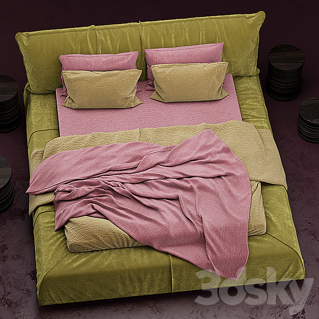 Bed PARIS BED baxter 3DS Max Model - thumbnail 2