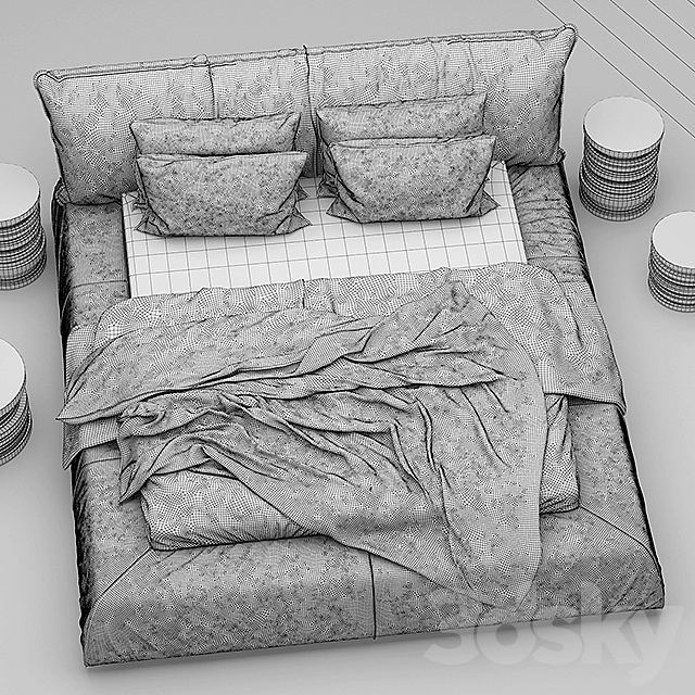 Bed PARIS BED baxter 3DS Max Model - thumbnail 3