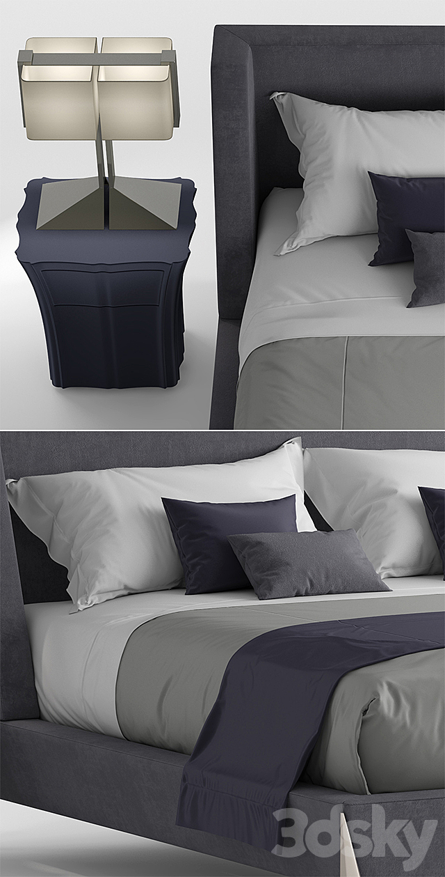 Bed paul mathieu gem 3DSMax File - thumbnail 2