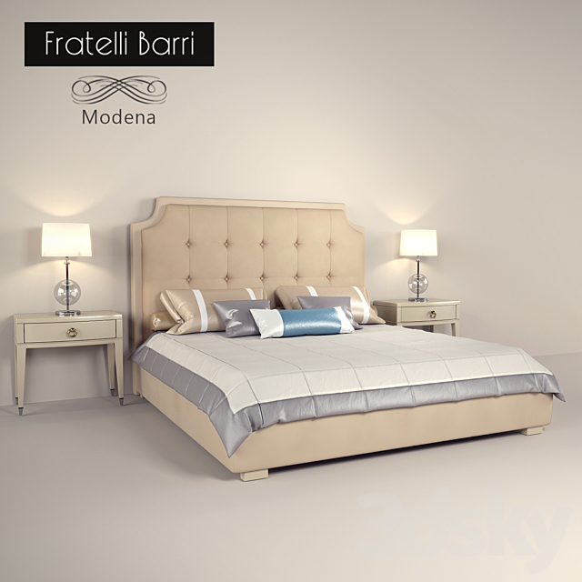 Bed pedestal Fratelli Barri Modena 3DSMax File - thumbnail 1