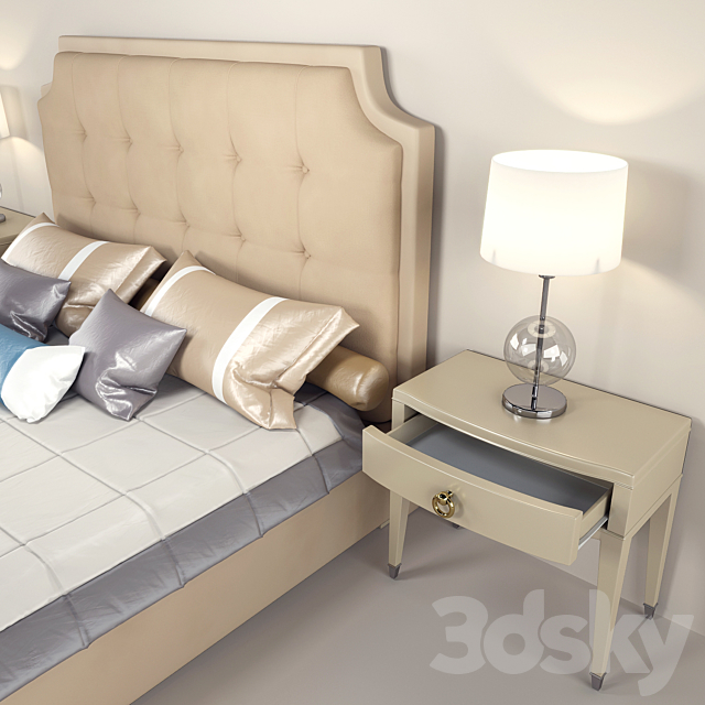 Bed pedestal Fratelli Barri Modena 3DSMax File - thumbnail 2