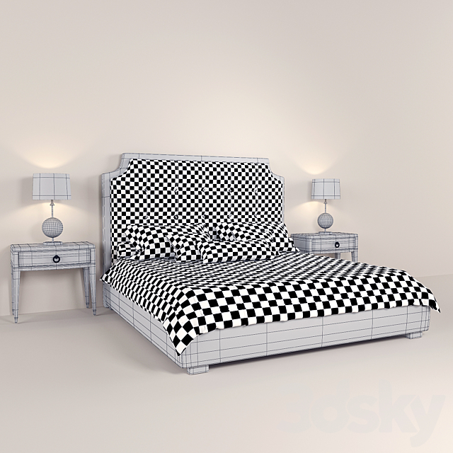 Bed pedestal Fratelli Barri Modena 3DSMax File - thumbnail 3